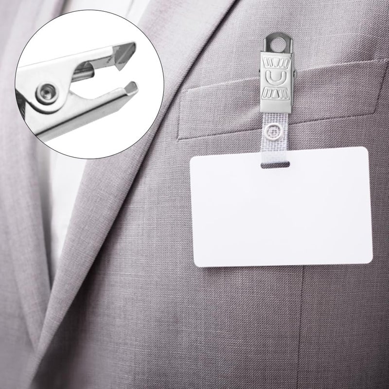 TOVOT 100PCS Badge Clips 1 Inch Metal Badge Clips ID-Holder for Lanyard Name Tags Work Badges - Image 4
